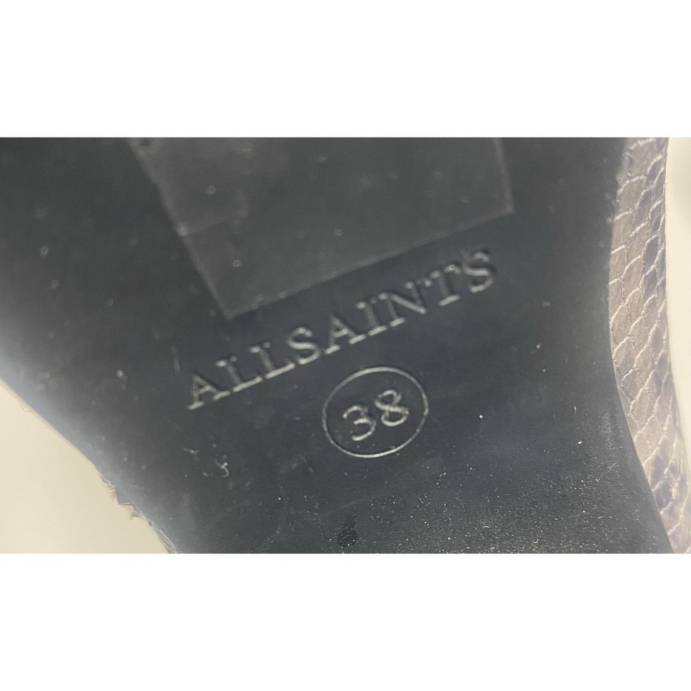 Allsaints Women's Ana Snake Embossed Lug Sole Boot Chunky Black Gray. Size 7.5 - Picture 4 of 5